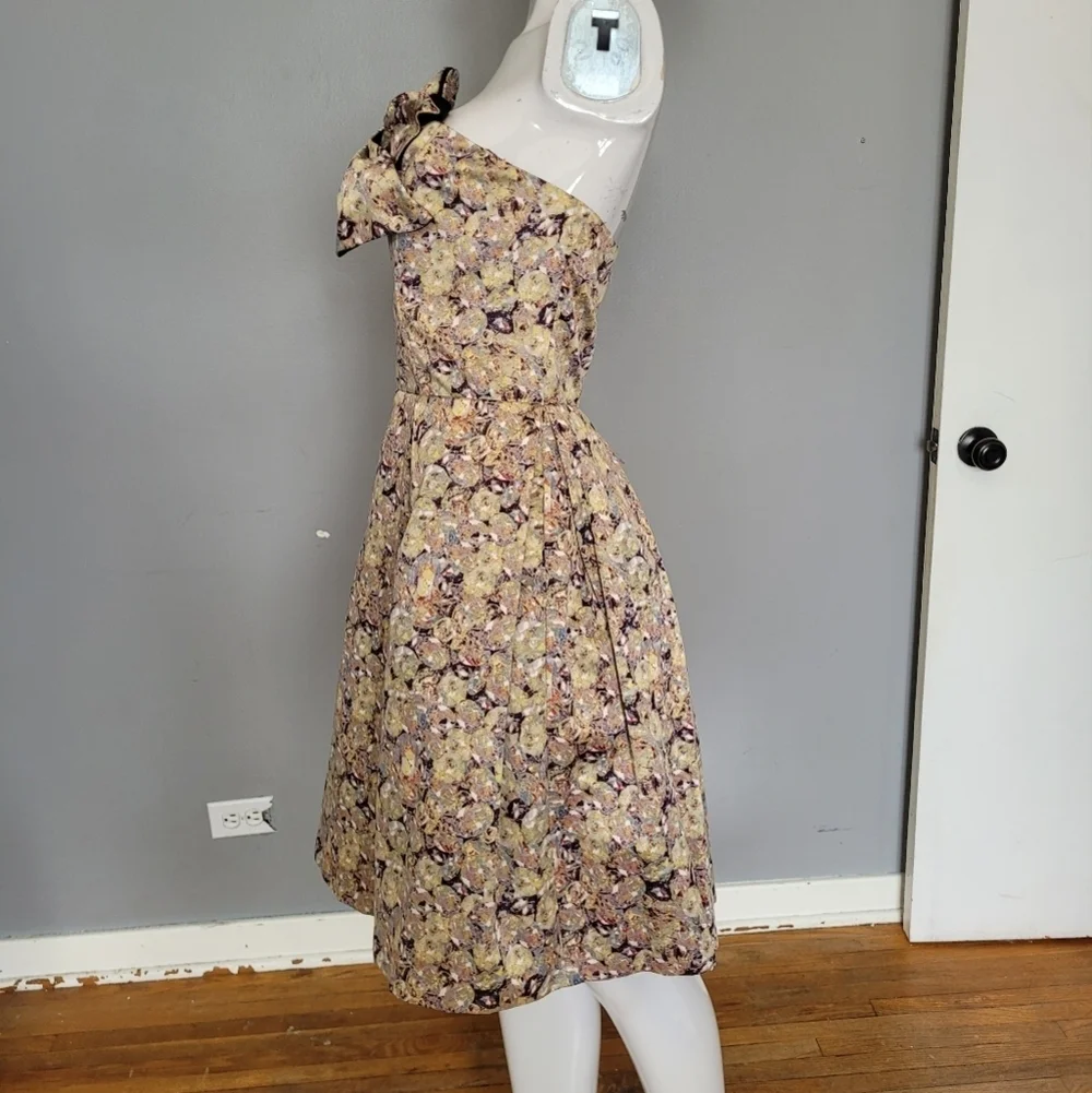 Kate Young For Target Strapless Bow Dress in Gem City Print, VGUC, Size 12 - Picture 6 of 10
